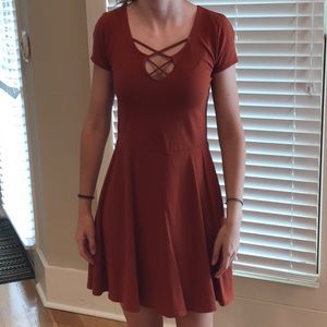Hollister rust skater dress